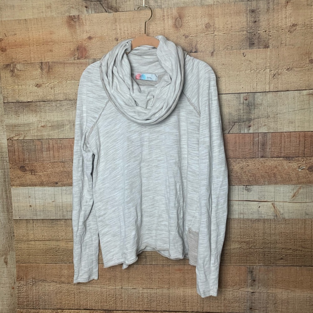 Free People Light Gray Cowl Neck Sweater